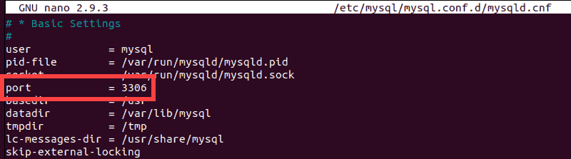 mysql database port