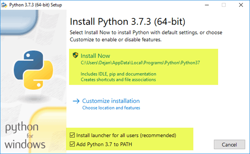 python setup