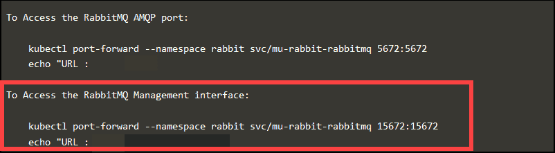 Information about the IP and Port number for the RabbitMQ server.