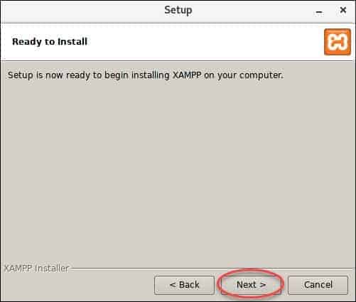 screenshot showing ready to install