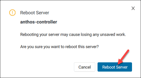 Confirmation meesage when rebooting a server