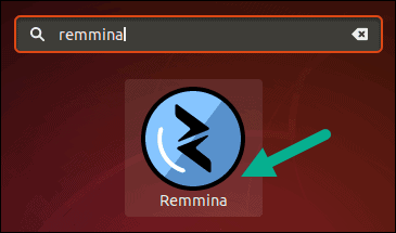 find remmina icon in search