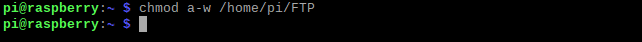 Modify FTP server permissions on Raspberry Pi.