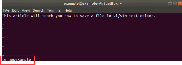 example of renaming a file using vi/vim text editor