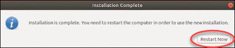 Restart system after the installation is completed.