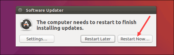 Restart system to finish installing updates.