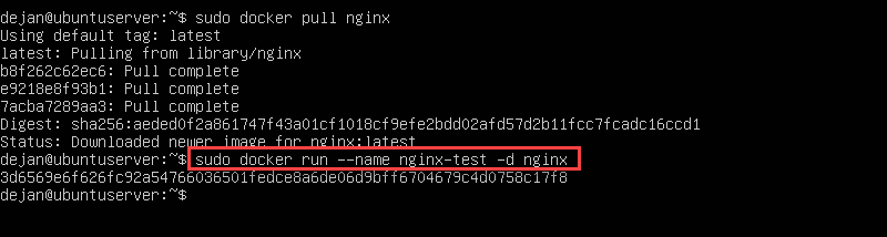 docker menjalankan perintah gambar di terminal linux
