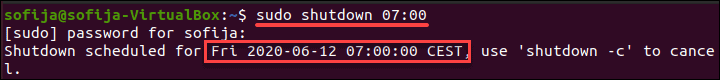 Schedule system shutdown at a specific time in Linux.