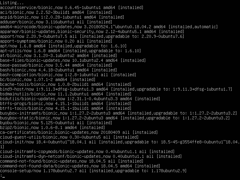 Terminal List Installed Packages