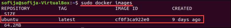 see docker images on system