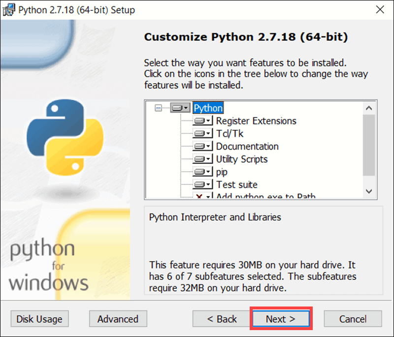 Customize Python installlation package.