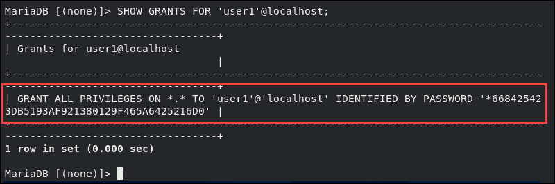 mariadb grant user privileges