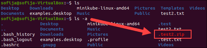 Show hidden files in Linux.