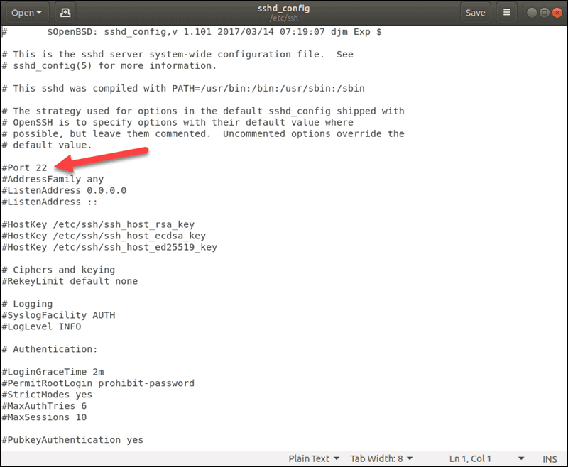Kuidas lubada SSH d Ubuntu 18.04 s ssh configuration file