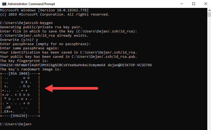 windows terminal ssh key