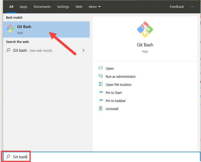 how to start Git bash from Windows