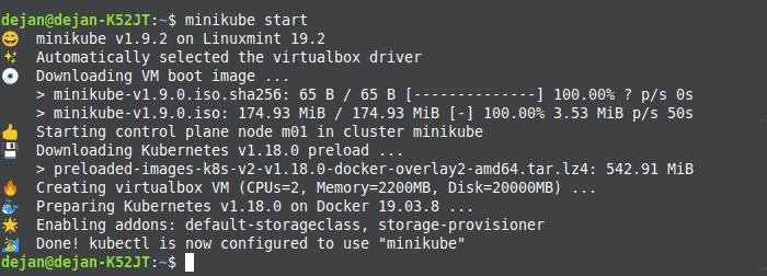 The command to start Minikube on Ubuntu.