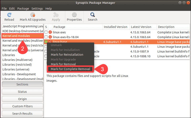 eliminar manualmente el kernel de ubuntu