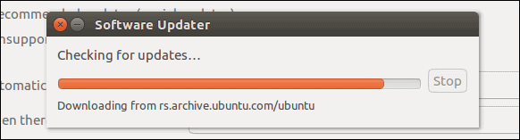 Ubuntu 16.04 system checking for software updates.