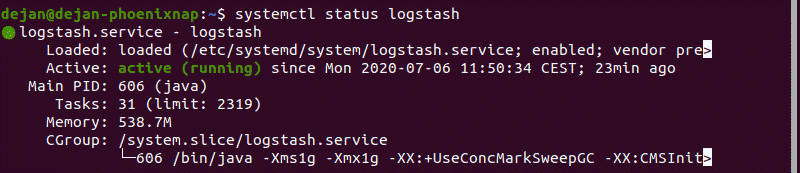 Check logstash system status