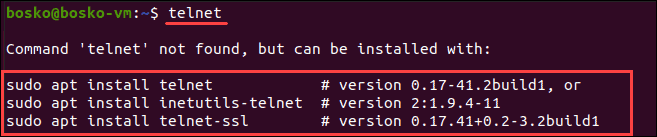 Install Telnet on Linux.
