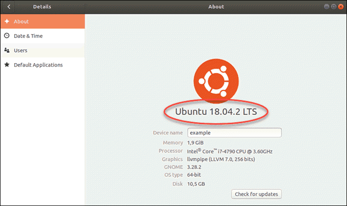 ubuntu version details 18.04