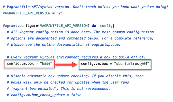 vagrantfile configuration base and config