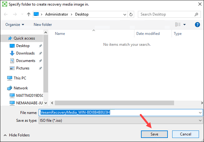 Browse Veeam Recovery Media image 