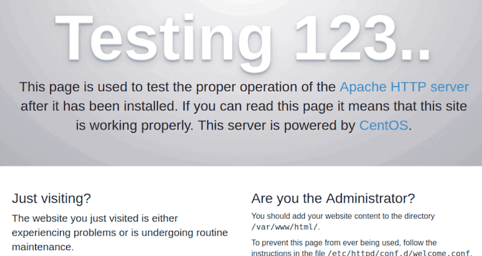 verifying the apache service is running