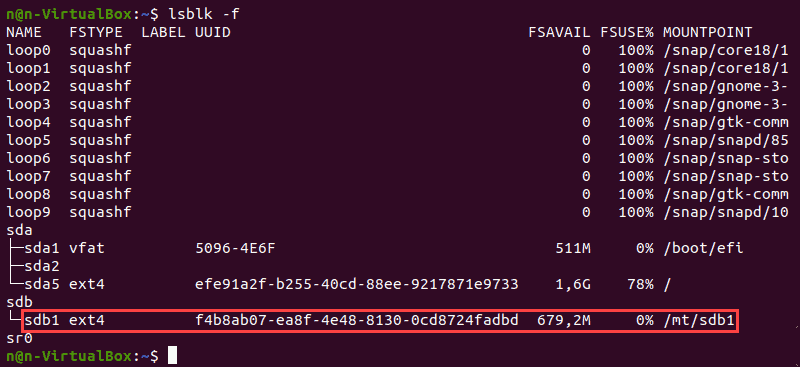 Verifying formatting and mounting partition process. 