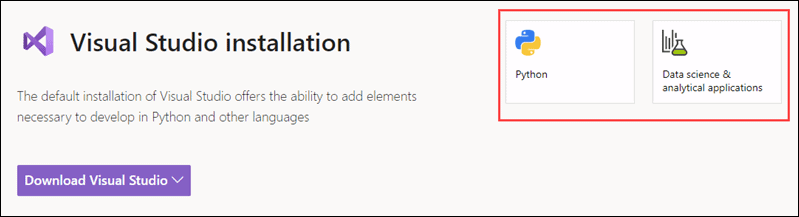 Visual Studio installation