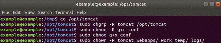 tomcat user permissions modified