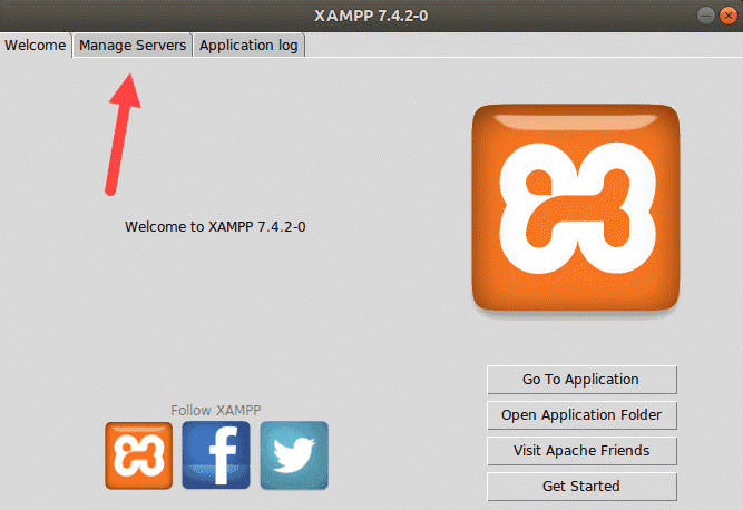 XAMPP launch screen.