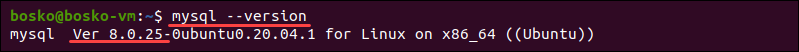 Verifique a versão do MySQL no Ubuntu.