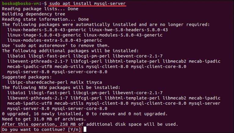 create database mysql ubuntu