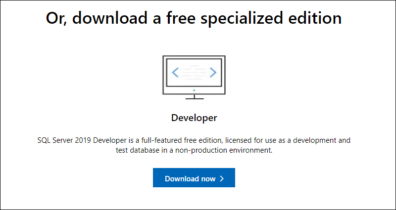 Download the SQL Server install file from the Microsoft website