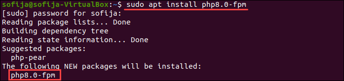 sudo apt get install php