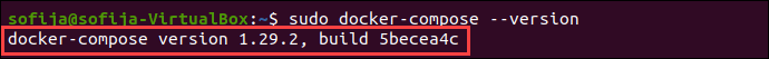 Check Docker Compose version on Ubuntu 20.04.