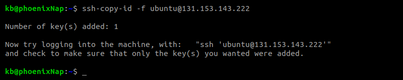 Output of the command ssh-copy-id