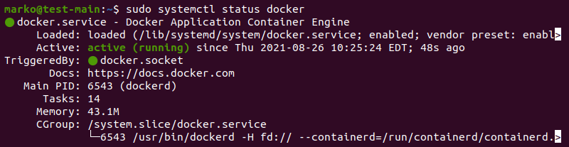 sudo systemctl start docker