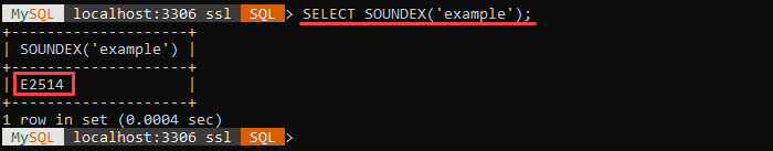 An example of the SOUNDEX string function.