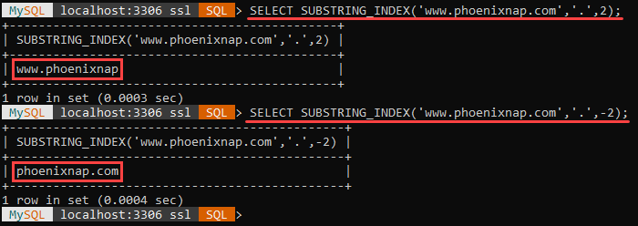 An example of the SUBSTRING_INDEX string function.
