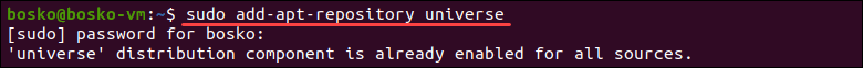 Add the Universe repository in Ubuntu.