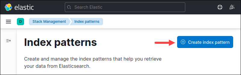 Create index pattern button