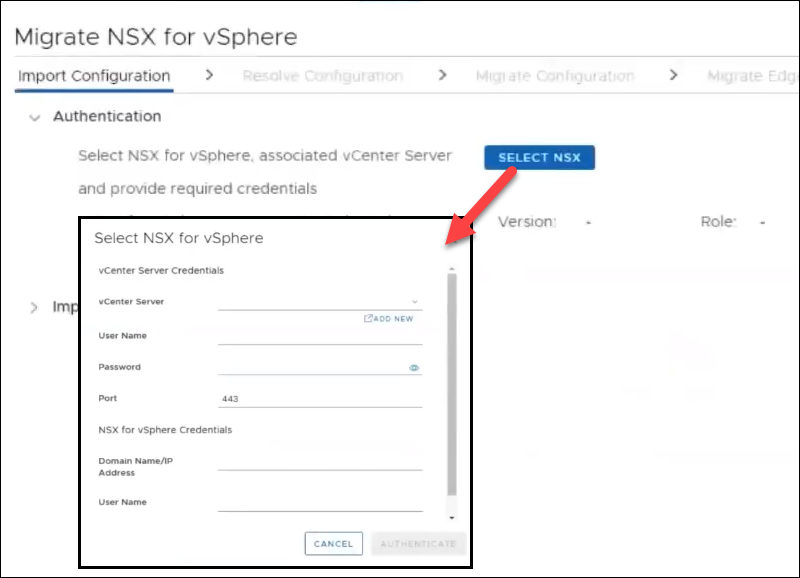 Select NSX-V instance in the GUI. 