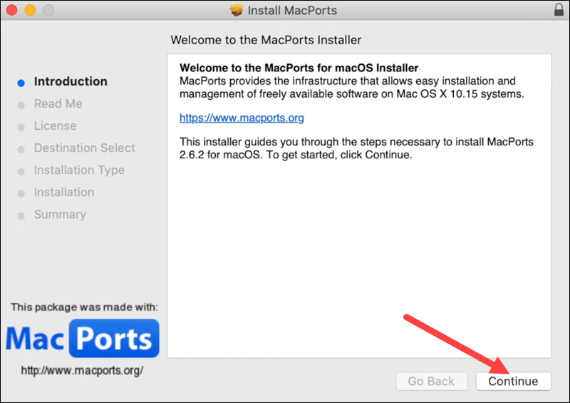 Install MacPorts - step 1.