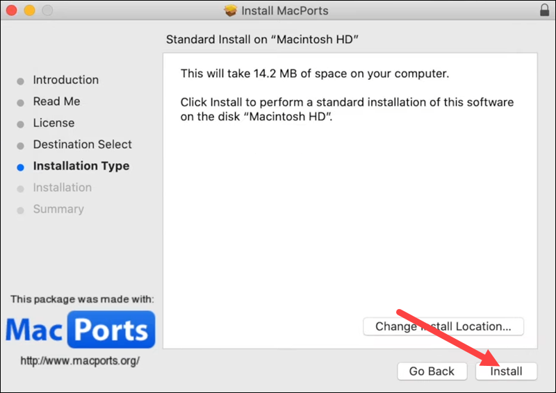Install MacPorts - step 3.