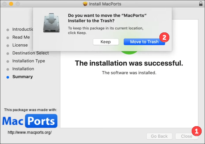 Install MacPorts - step 5.