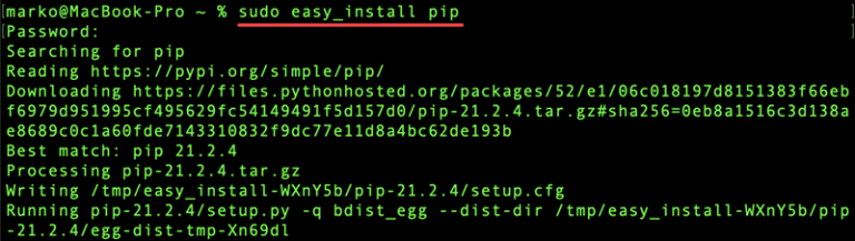how to use pip install on mac