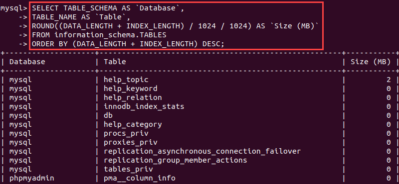 How To Check Single Table Size In Mysql Brokeasshome